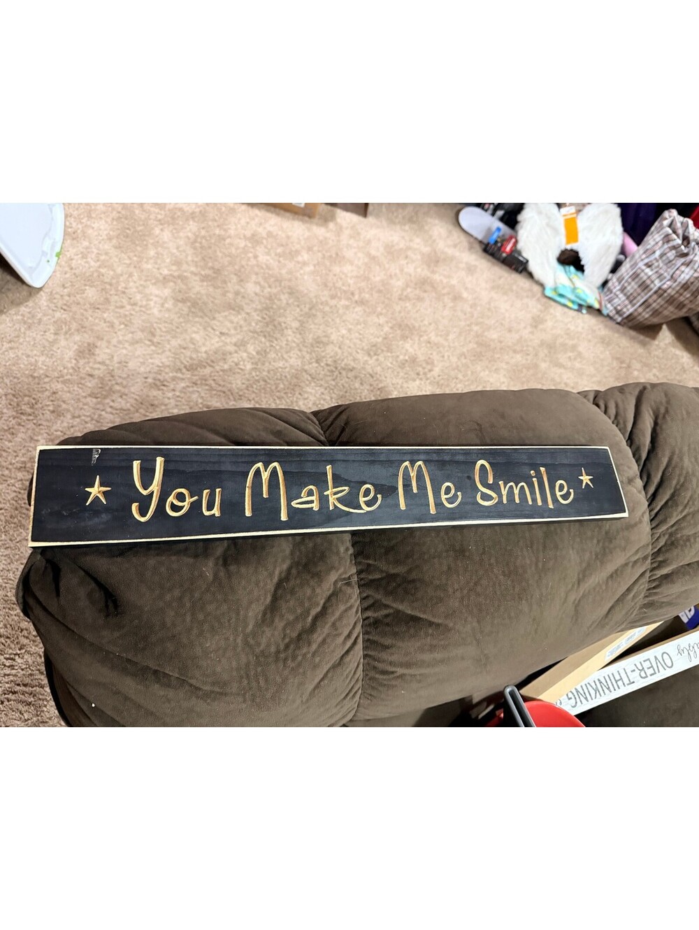 'You Make Me Smile' wood sign